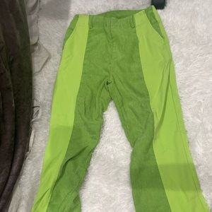 green corduroy high waisted jeans